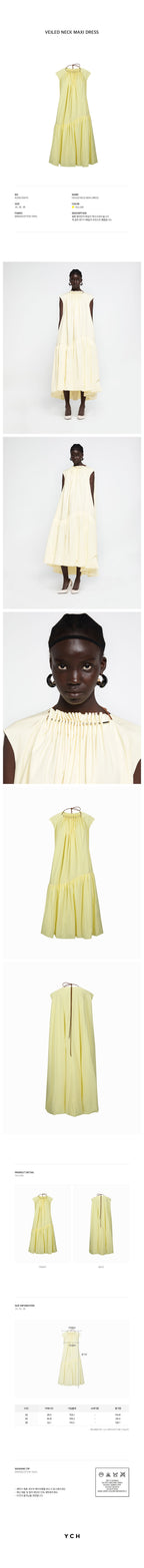 YCH VEILED NECK MAXI DRESS YELLOW (R25DJ7061YL)