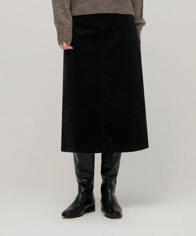MUSINSA STANDARD WOMAN Corduroy Midi Skirt Black