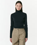 MUSINSA STANDARD WOMAN MUSINSA STANDARD WOMAN Women's Ribbed Slim Turtleneck Knit Black