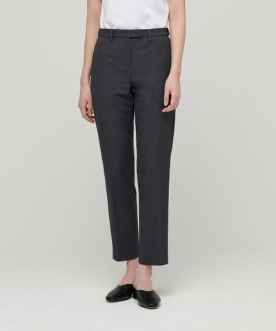 MUSINSA STANDARD WOMAN Women's Slim Straight Hidden Banding Slacks [Gray]