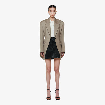 SINGLE-BRESTED TAILORED JACKET KHAKI (F24JK1091KK)