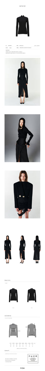 YCH KNITTED TOP BLACK (F23KT813BK)