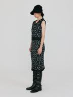 EENK ZITIN Flower Jacquard Knitted Skirt - Black