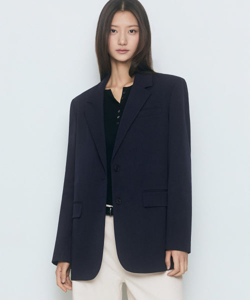 MUSINSA STANDARD WOMAN MUSINSA STANDARD WOMAN Women's Oversized Blazer [Navy]