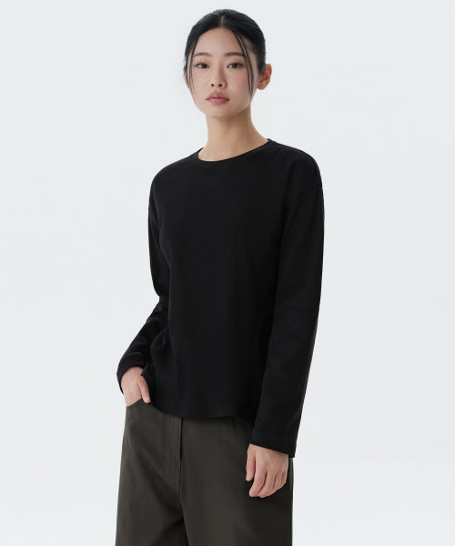 MUSINSA STANDARD WOMAN MUSINSA STANDARD WOMAN T-Shirt Relaxed Fit [Black]