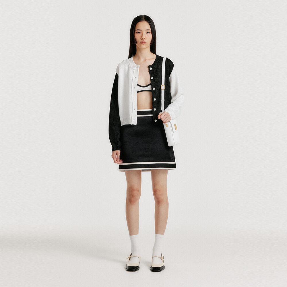 EENK EENK YERO Contrast Mini Skirt - Black/Ivory
