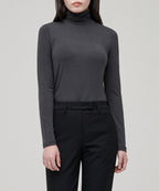 MUSINSA STANDARD WOMAN MUSINSA STANDARD WOMAN T-Shirt Slim Turtleneck [Dark Gray]