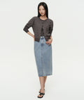 MUSINSA STANDARD WOMAN MUSINSA STANDARD WOMAN Denim Midi Skirt Light Indigo