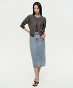 MUSINSA STANDARD WOMAN MUSINSA STANDARD WOMAN Denim Midi Skirt Light Indigo