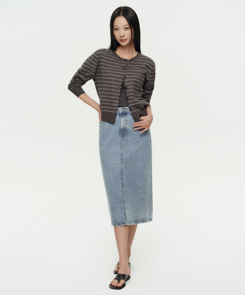 MUSINSA STANDARD WOMAN MUSINSA STANDARD WOMAN Denim Midi Skirt Light Indigo