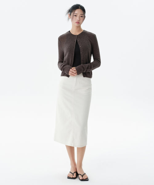 MUSINSA STANDARD WOMAN MUSINSA STANDARD WOMAN Denim Midi Skirt Cream