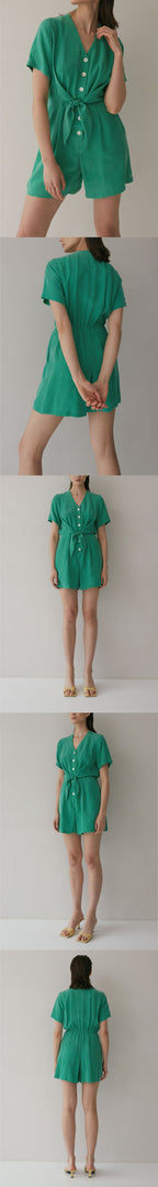 FAYRI Santorini Kiss Cupra Jumpsuit (Truly Green)