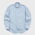 PRODE SHIRT [Regular] L-460 Vintage Linen Striped Shirt (Blue)
