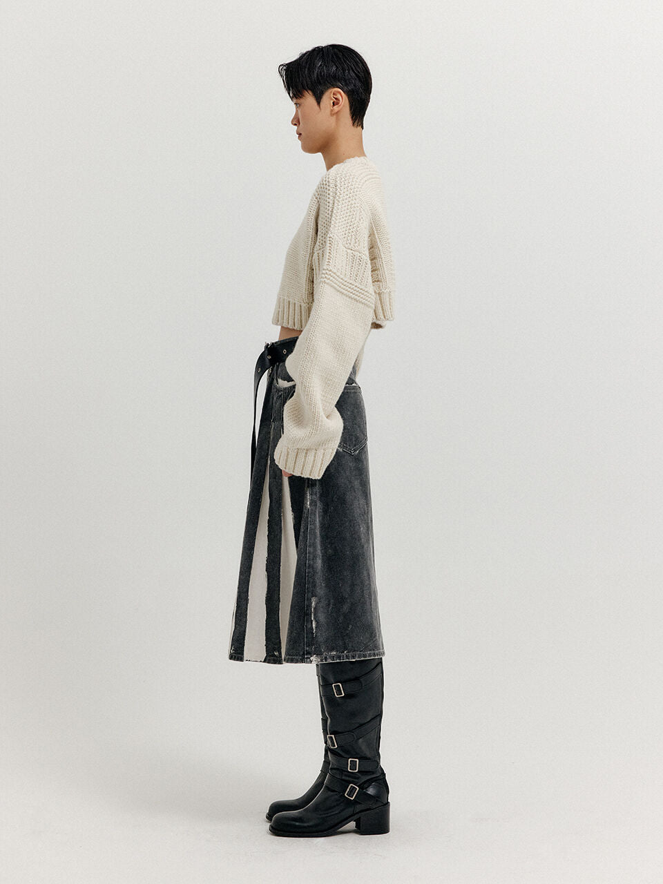 EENK EENK XRI Fisherman Knit Crop Pullover - Ivory