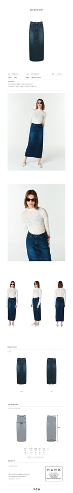 YCH MIDI DENIM SKIRT NAVY (F23DB710NV)