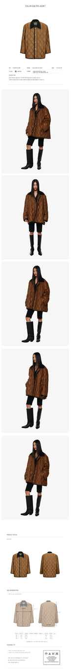 YCH COLLAR QUILTED JACKET BROWN (F24OT0101BR)
