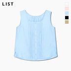 LIST Sheer pin tuck button sleeveless blouse_TWWBLQ62220