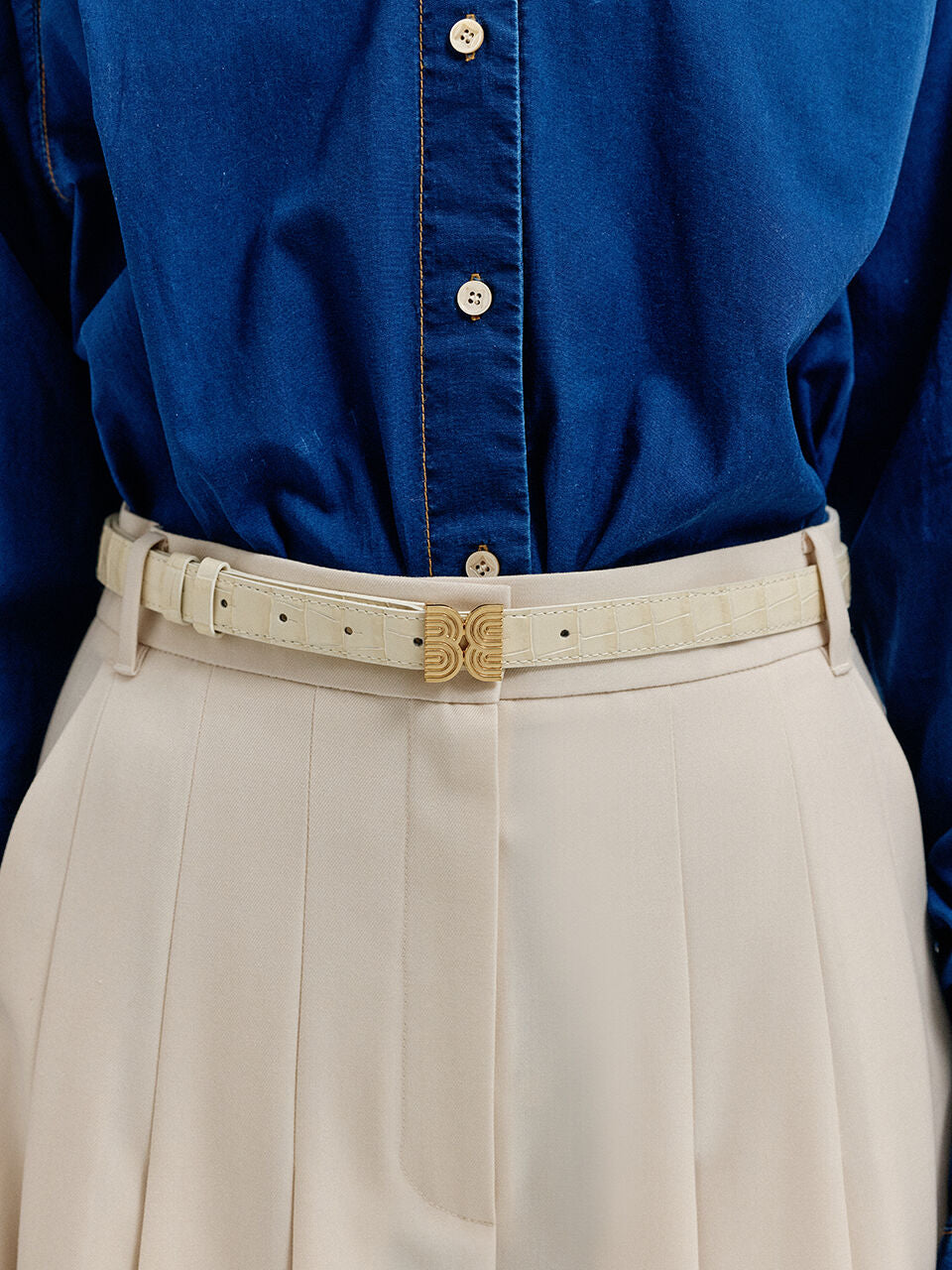 EENK EENK XLEAT Pleated Wide Pants - Ivory