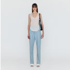 EENK EENK WENEVA Asymmetric Front Denim Pants - Light Blue