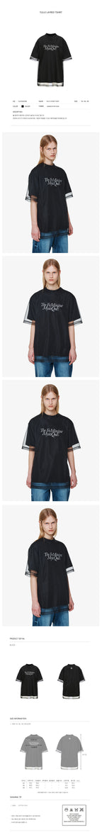 YCH TULLE LAYRED TSHIRT BLACK (F24TO9101BK)