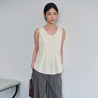HUNCH Airy Flare Sleeveless Top (2color)