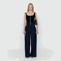 EENK EENK WETTE Double-Belted Wide Pants - Navy