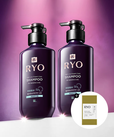 Jayangyunmo 9EX hair loss symptom professional care shampoo for sensitive scalp 400ml 2 packs