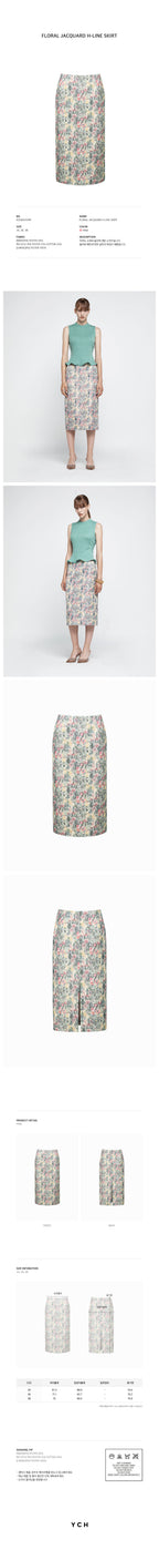 YCH FLORAL JACQUARD H-LINE SKIRT PINK (R25SK6151PK)