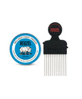 REUZEL Blue water-based hard pomade 95g + pomade-specific comb