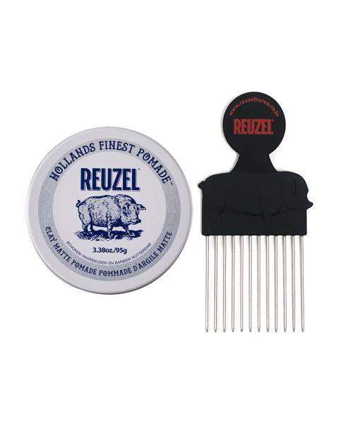 REUZEL Clay matte pomade 95g + pomade-specific comb
