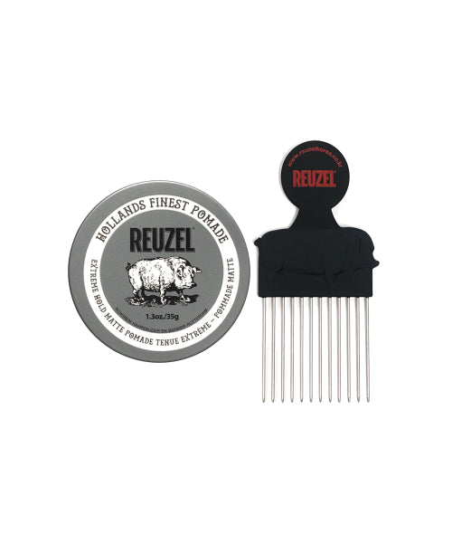 REUZEL Extreme Hold Matte Pomade 35g + Pomade Comb