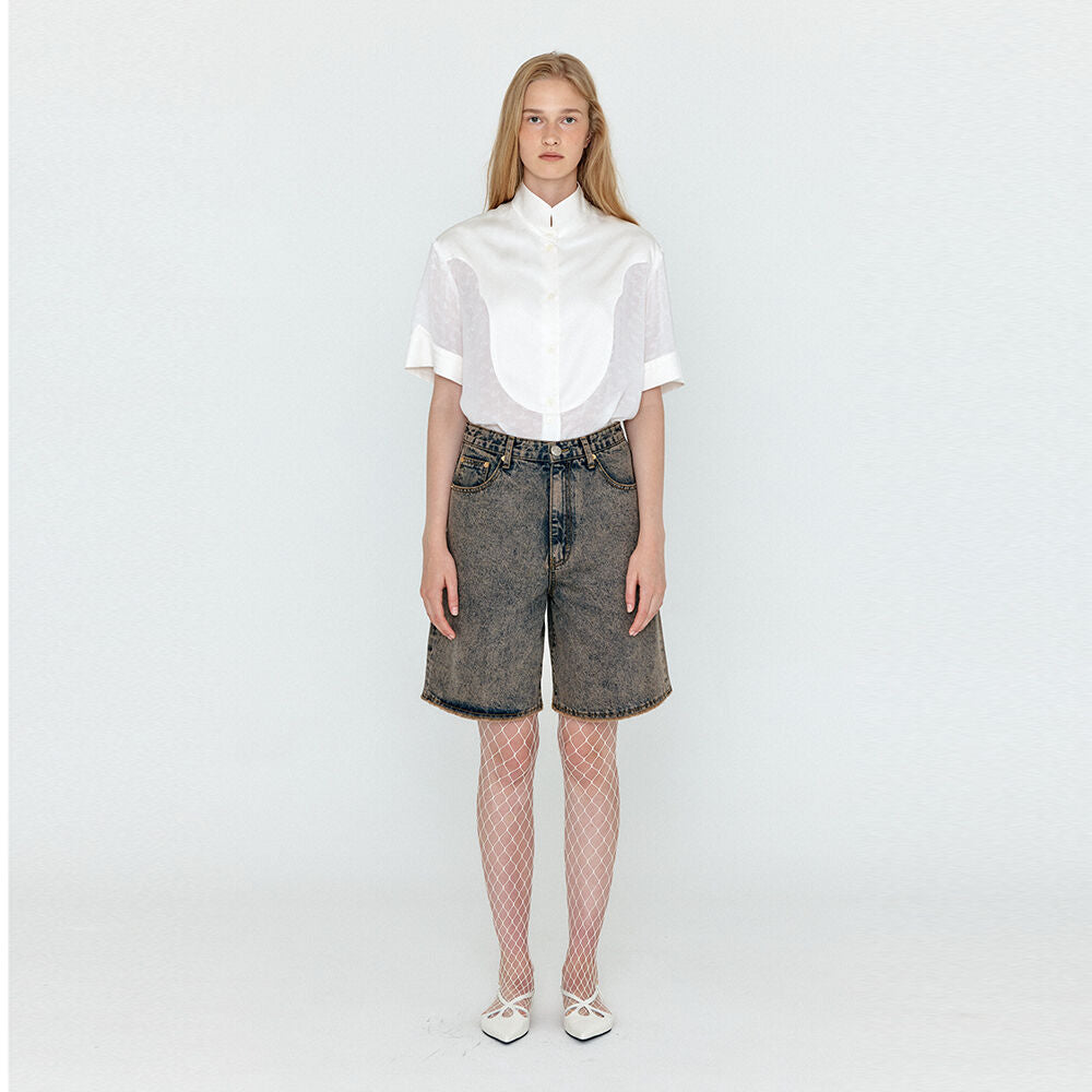 EENK EENK WECO Denim Biker Shorts - Khaki Blue