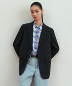 MUSINSA STANDARD WOMAN MUSINSA STANDARD WOMAN Women's Oversized Blazer Charcoal Gray