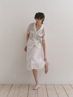 LOW TIDE SILKY HALF SLEEVE SHIRT [WHITE]