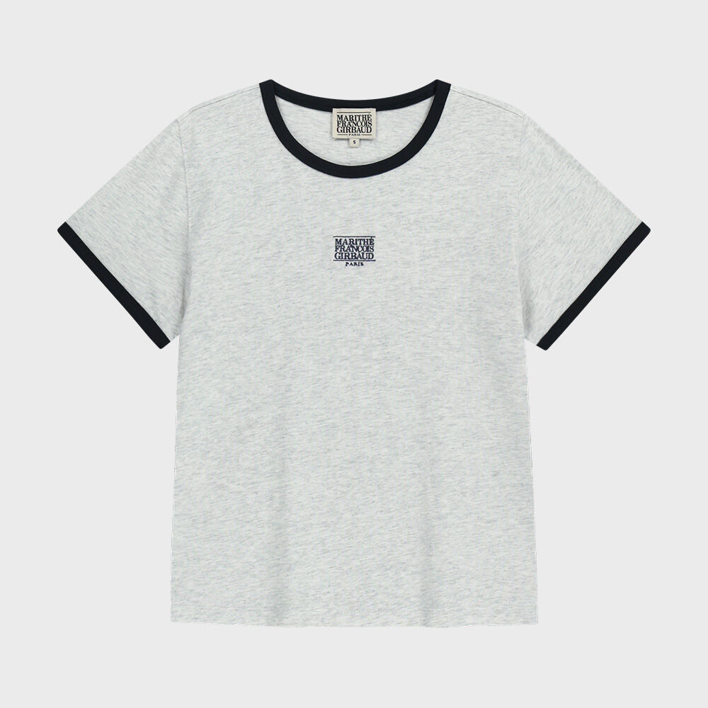 MARITHÉ+FRANҪOIS GIRBAUD W CLASSIC LOGO RINGER TEE light heather gray