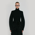 EENK ZOVOUS Turtleneck Knit Pullover - Black