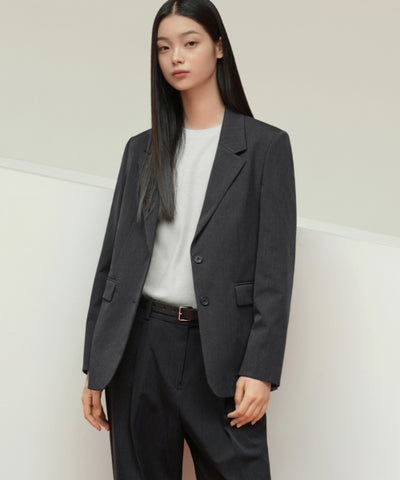 MUSINSA STANDARD WOMAN Women's Basic Blazer Charcoal Gray