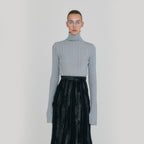 EENK ZOUQ Slim-fit Turtle Neck Knit Top - Silver
