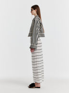EENK YINI Cropped Denim Jacket - White
