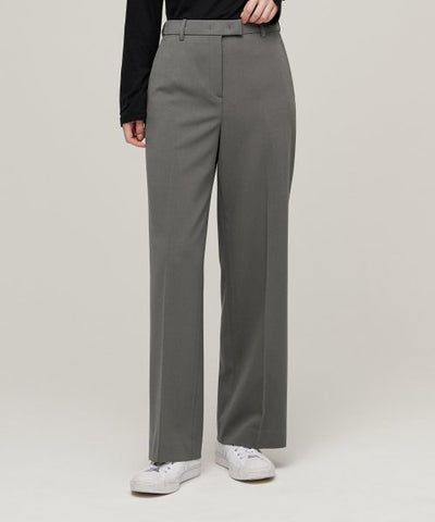 MUSINSA STANDARD WOMAN Slacks Women's Wide Hidden Banding [Warm Gray]