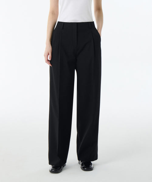 MUSINSA STANDARD WOMAN MUSINSA STANDARD WOMAN Slacks Waist Bandless Wide [Black]