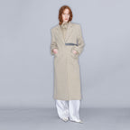 YCH SINGLE-BREASTED BELTED COAT CREAM (W23OT018CR)