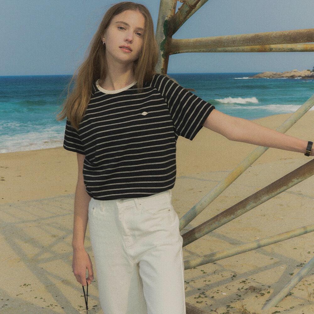 TILLIDIE Stripe cotton t-shirt TISU02TS02_black