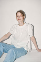L'AUTRE DE MIN [Add color] Lautre Jane Puff White Blouse