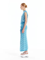 EENK EENK ULORA Floral Jacquard Knit Vest - Sky Blue