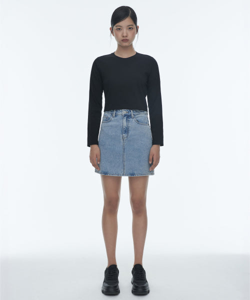 MUSINSA STANDARD WOMAN MUSINSA STANDARD WOMAN Denim Mini Skirt Light Indigo