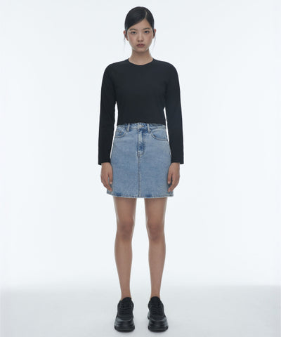 MUSINSA STANDARD WOMAN Denim Mini Skirt Light Indigo