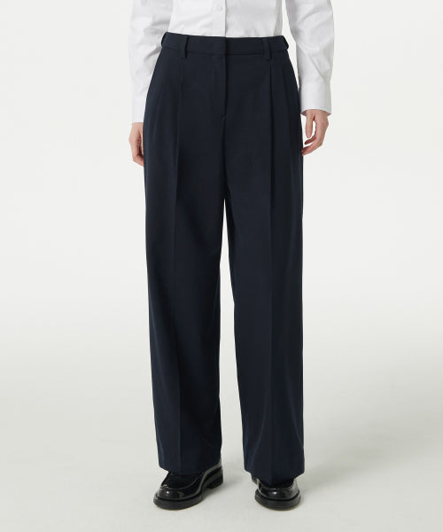 MUSINSA STANDARD WOMAN MUSINSA STANDARD WOMAN Slacks High Waist Wide [Navy]
