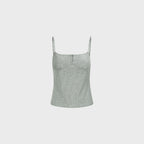 YCH LUREX-DETAILED SLEEVELESS TOP GREY (F24TO9061GY)
