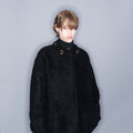 YCH TRIMMED MOHAIR-BLEND JACKET BLACK (W23KT811BK)